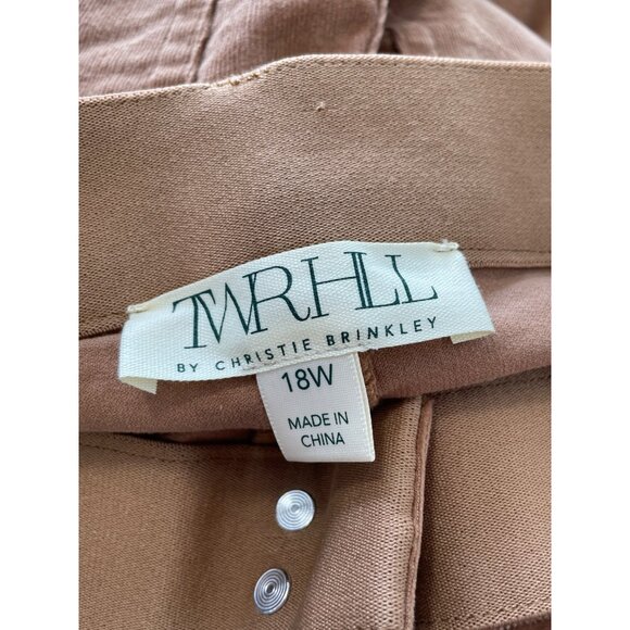 TWRHLL by Christie Brinkley Corduroy Cargo Pant Plus Size 18W Latte Neutral NEW - Picture 3 of 9